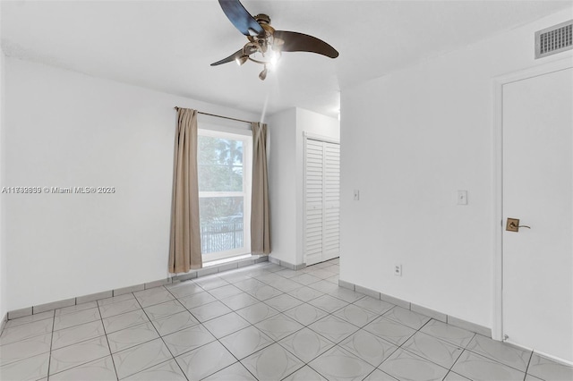 unfurnished room featuring ceiling fan