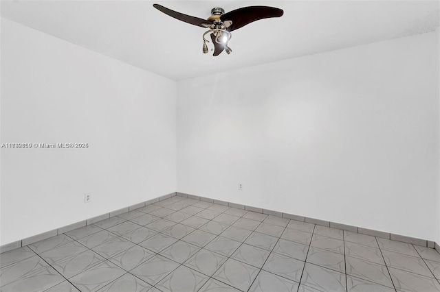 unfurnished room with ceiling fan