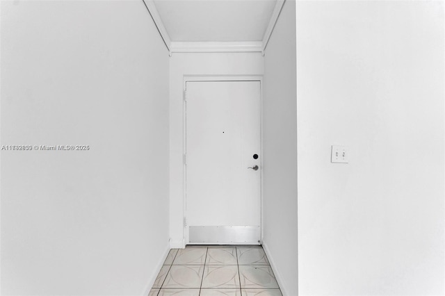 hallway with ornamental molding