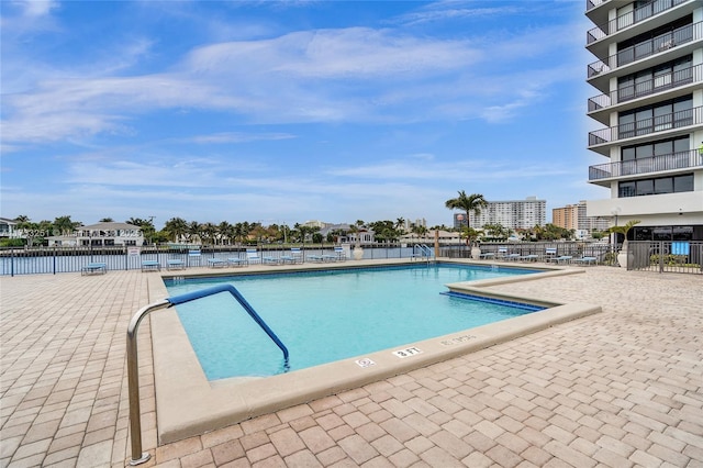 view of pool with a patio area