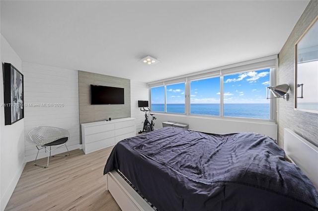 bedroom featuring light wood-type flooring