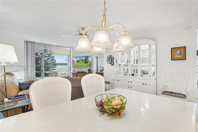 dining area with floor to ceiling windows