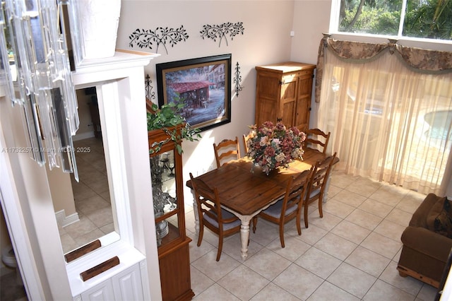 view of tiled dining room