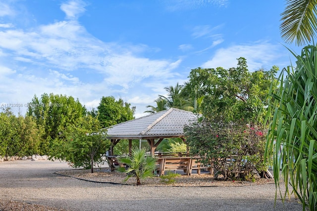 view of community with a gazebo
