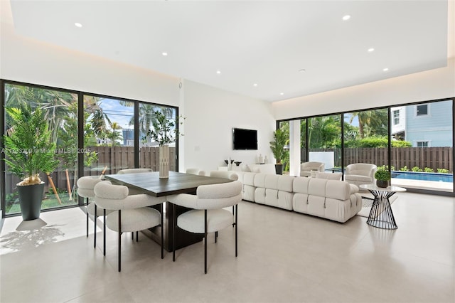 dining area featuring a wealth of natural light