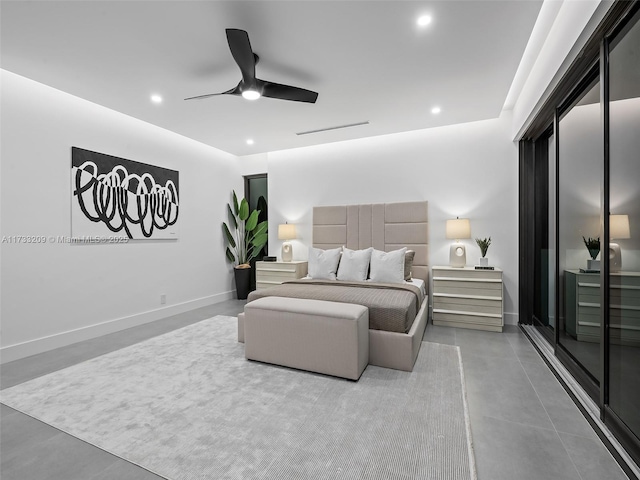 bedroom with ceiling fan