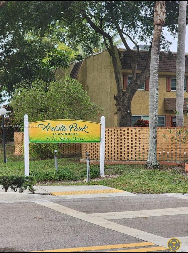 view of community sign