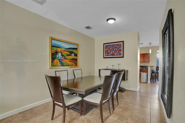 view of tiled dining space