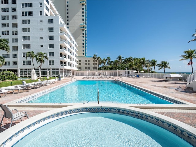 view of pool with a patio area