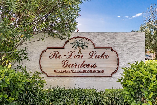 view of community sign