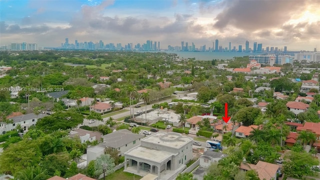 aerial view with a city view