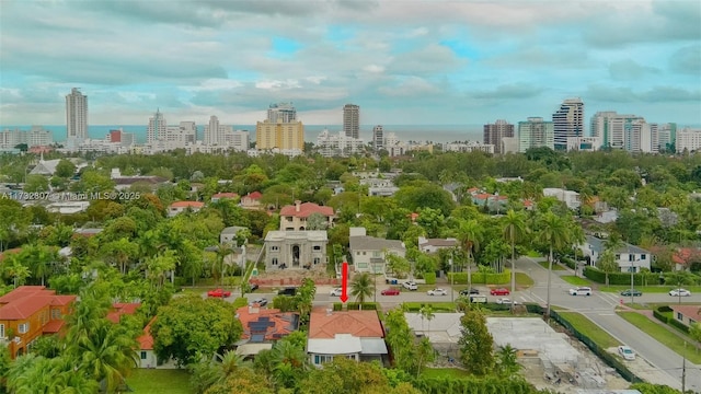 aerial view with a city view