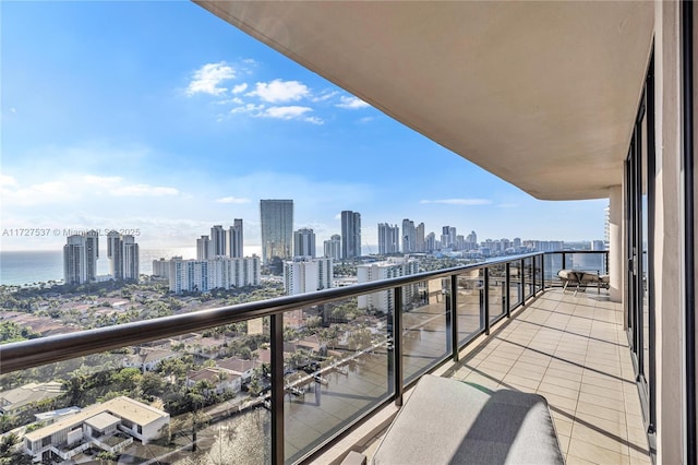 balcony with a water view