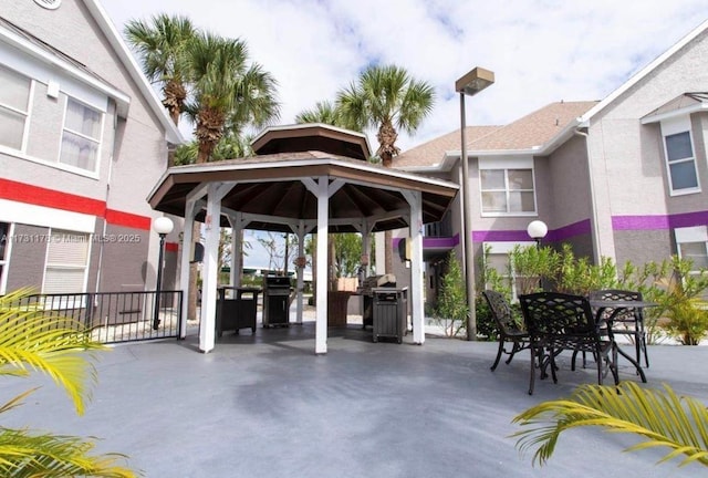 view of patio / terrace with a gazebo