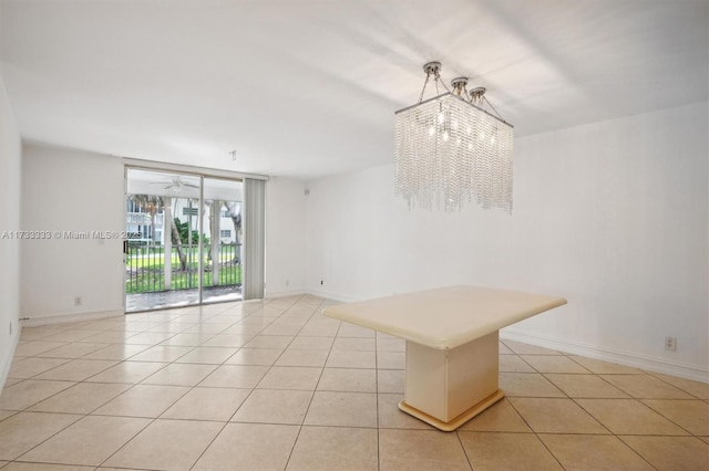 spare room featuring light tile patterned floors