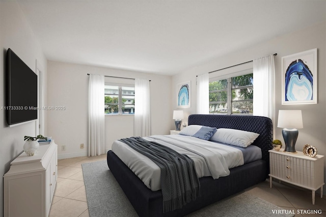 view of tiled bedroom