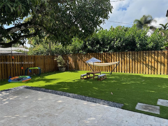 view of yard featuring a patio