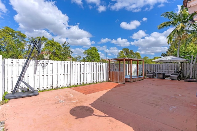 view of patio / terrace featuring a fenced backyard