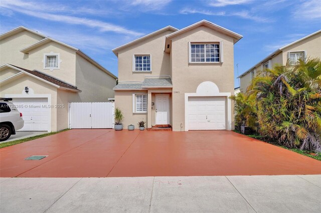 view of front of house with a garage