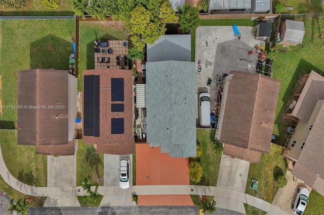 drone / aerial view with a residential view