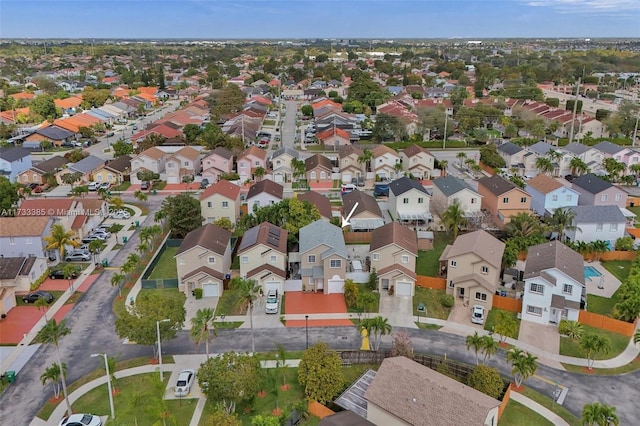 bird's eye view with a residential view