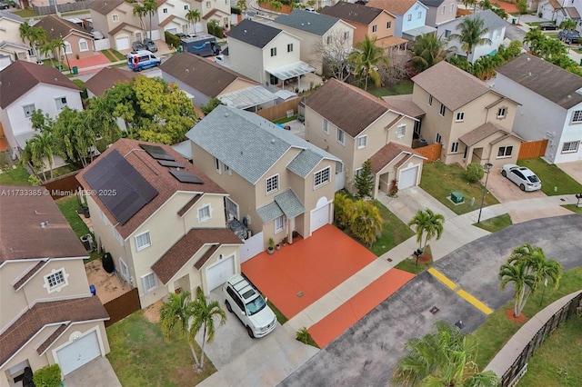 aerial view with a residential view