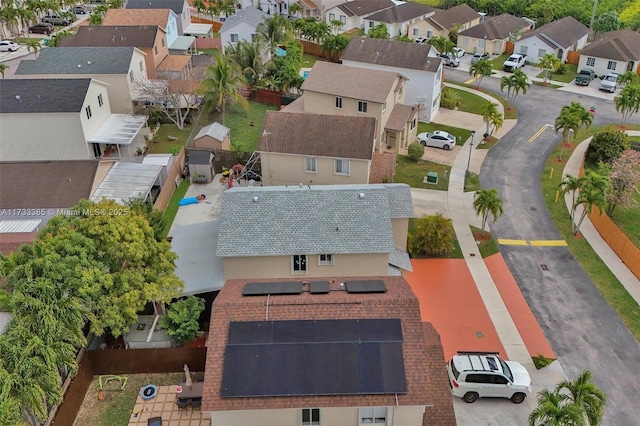 aerial view featuring a residential view