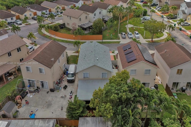 aerial view with a residential view