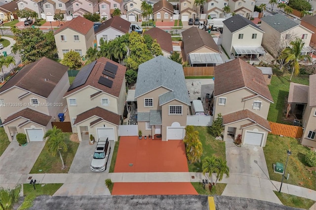 aerial view with a residential view