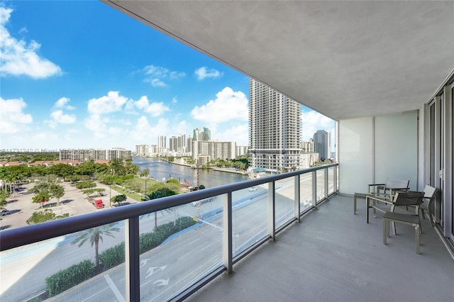 balcony with a water view