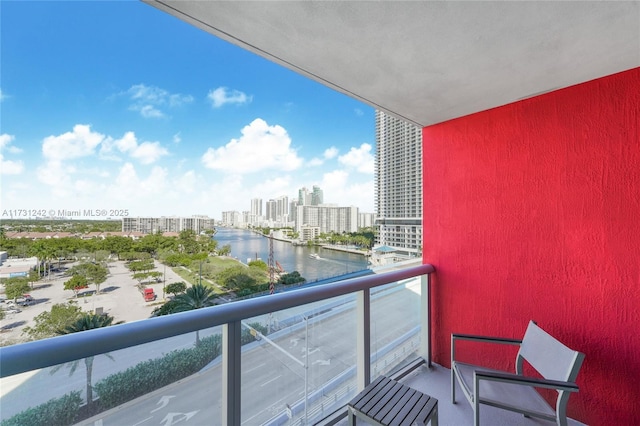 balcony with a water view