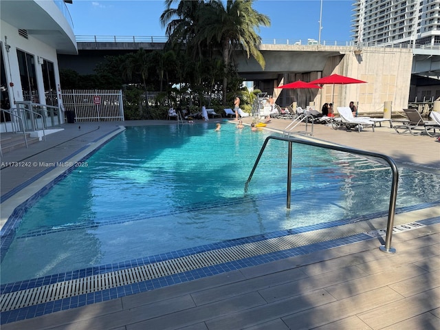 view of pool with a patio