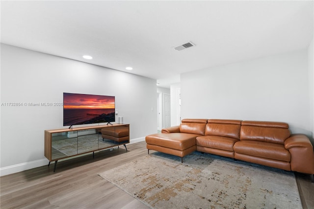 living room featuring hardwood / wood-style flooring