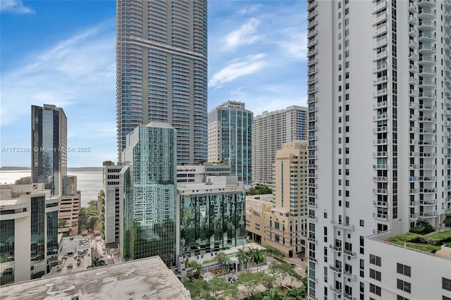 property's view of city with a water view