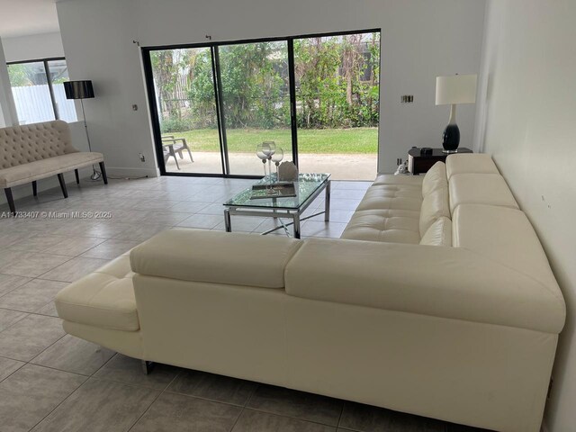 view of tiled living room