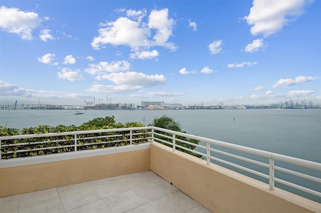 balcony with a water view