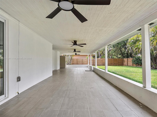 view of patio with ceiling fan