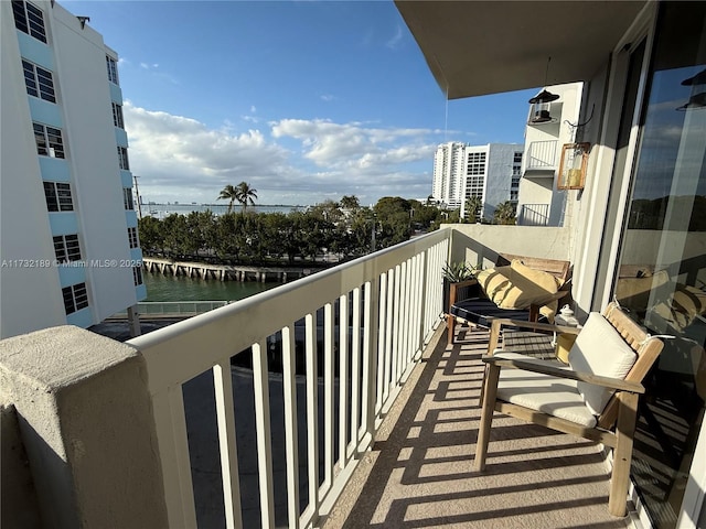 balcony with a water view