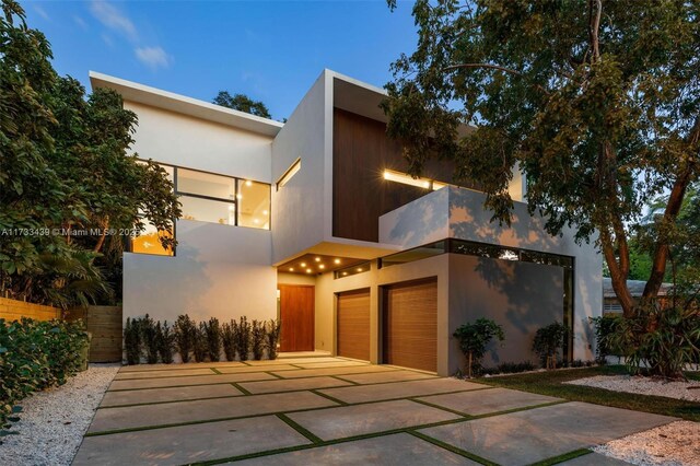 contemporary house with a garage