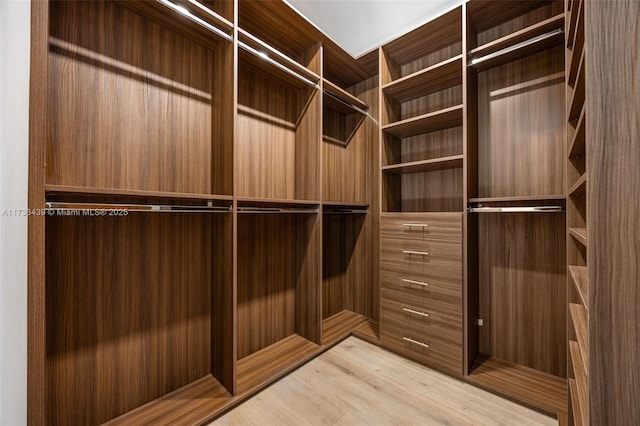 spacious closet featuring hardwood / wood-style floors