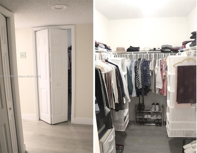 spacious closet with hardwood / wood-style floors