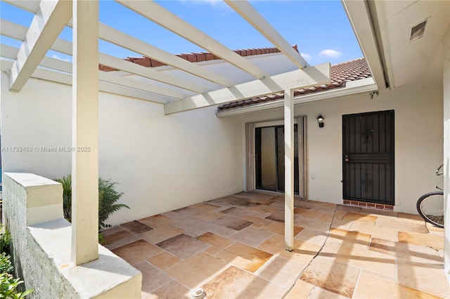 view of patio / terrace with a pergola