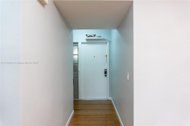 hallway featuring hardwood / wood-style flooring