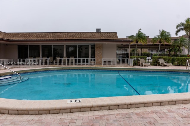 view of pool featuring a patio area