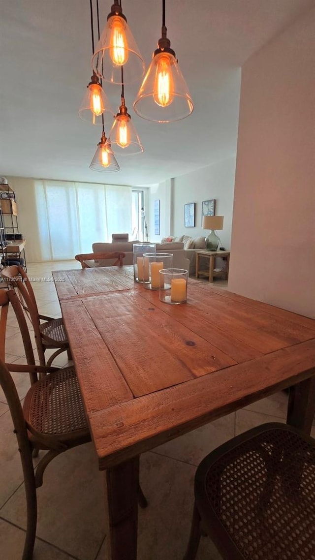 view of tiled dining area