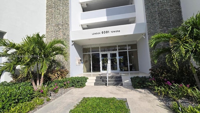 view of exterior entry with french doors