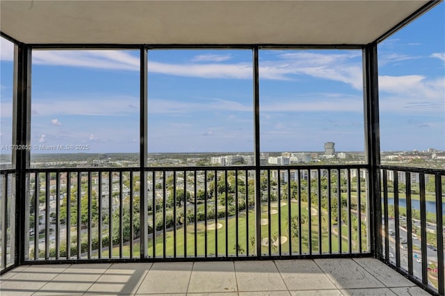 unfurnished sunroom featuring plenty of natural light