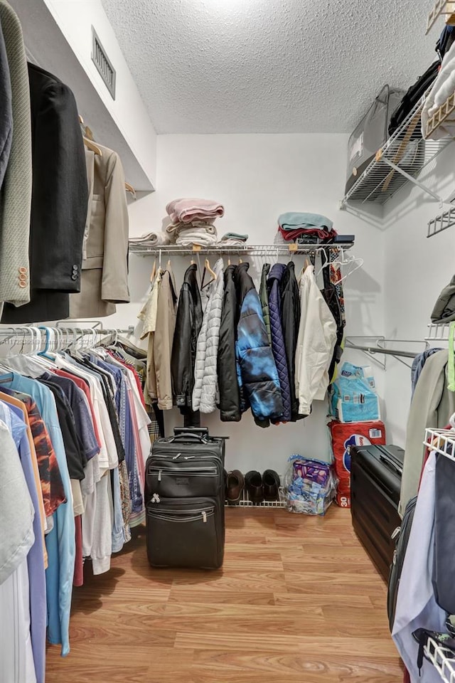 spacious closet with hardwood / wood-style floors