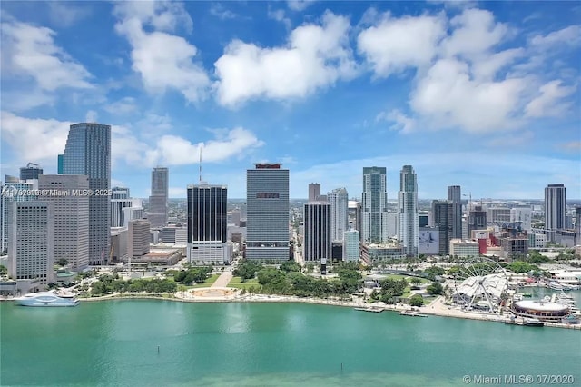 city view with a water view