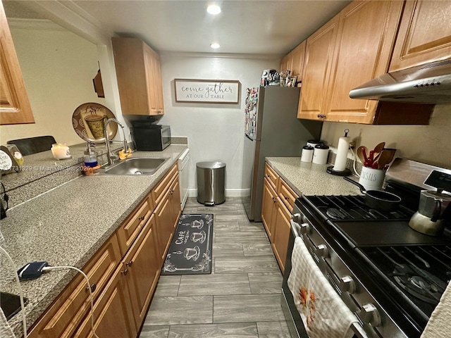 kitchen with stainless steel appliances and sink